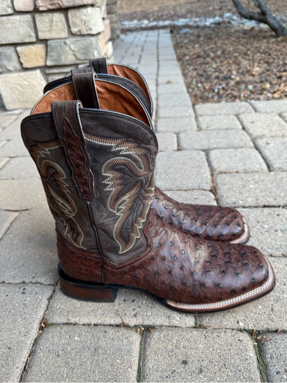 Dan Post Alamosa Ostrich Skin Boots Size 13D - Picture 2 of 7